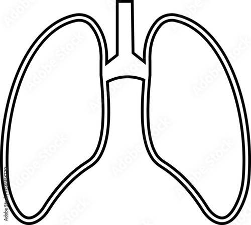 Lungs Icon Design with Editable Stroke. Line, Solid, Flat Line and. Suitable for Web Page, Detailed line vector of human representing respiratory system and health awareness on transparent background