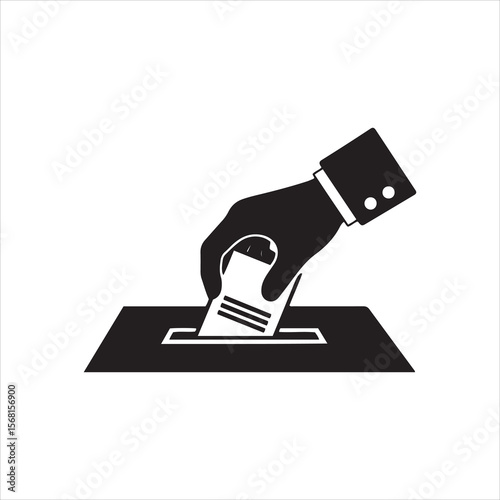 Person casting a ballot into a box symbolizing democratic participation and voting rights