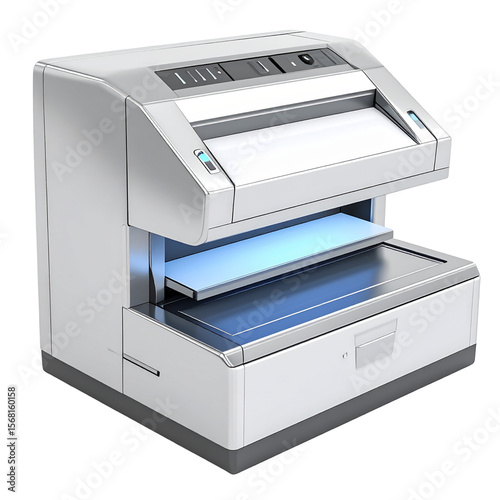 White modern printing machine device technology equipment