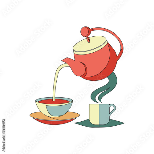 cup of tea with teapot