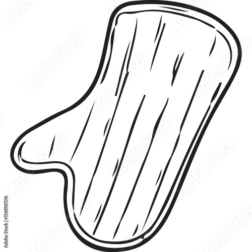 Hand-Drawn Oven Mitt Illustration for Kitchen Cooking and Decor Art