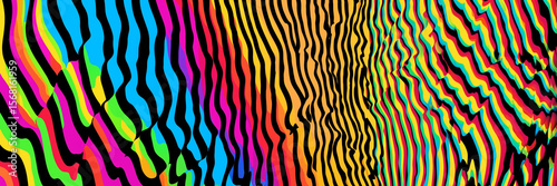 Banner optical illustration swirling geometric spiral surreal illusion motion.