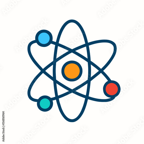 Atomic Structure Icon for Science and Education