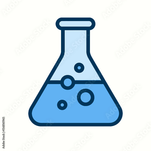 Blue Laboratory Flask Icon for Science and Chemistry