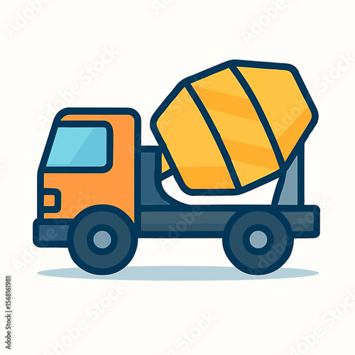 Colorful Concrete Mixer Truck Illustration