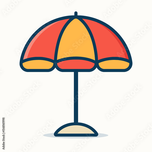 Colorful Beach Umbrella Icon Design
