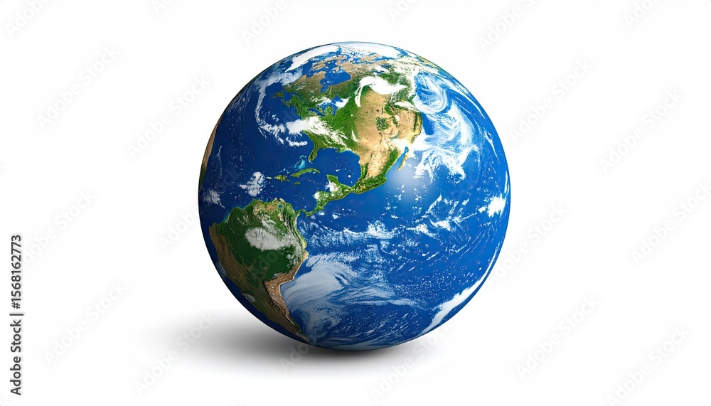 Obraz premium Earth globe, detailed continents