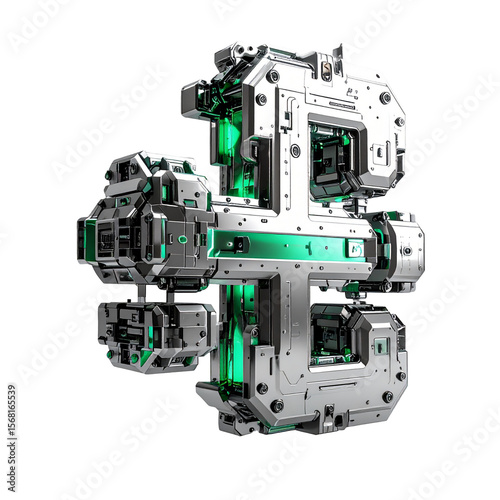 Cryptocurrency symbol futuristic design