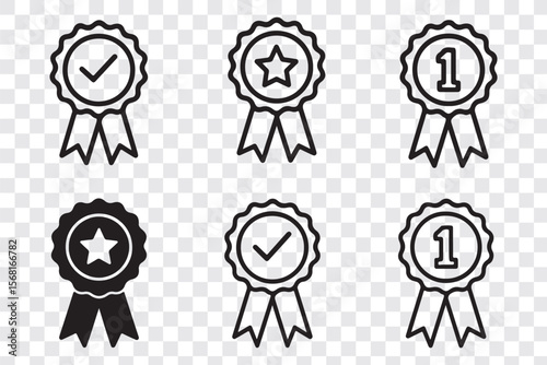 Approval , verified, quality symbol. Certified, qualified medal icon vector.