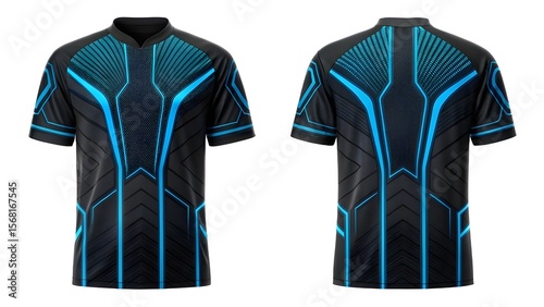 Cyberpunk Esports Jersey Mockup Futuristic Design Template for Gaming Teams