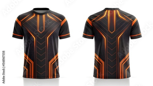 Sport Jersey Mockup  Modern E-sport Design Template, Front and Back Views