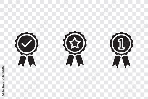 Approval , verified, quality symbol. Certified, qualified medal icon vector.