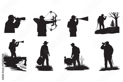 Silhouette Set of hunting
