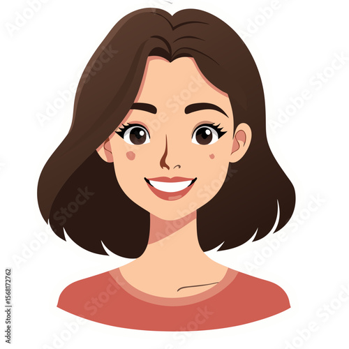 Portrait of a Smiling Woman with Two Tone Hair and Freckles.