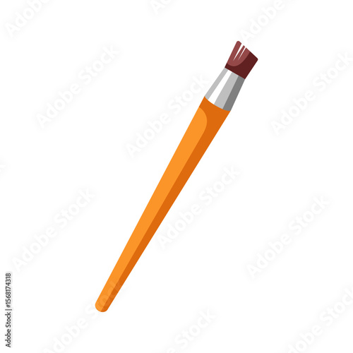 Paintbrush icon. Painter tool Illustration. Art supply for creativity in flat design. Realistic brush. Art school. Back to school