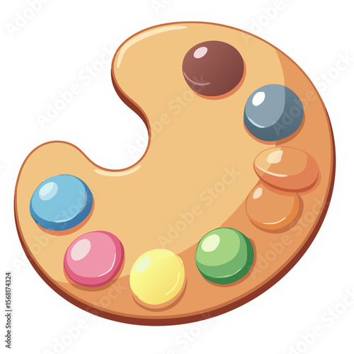 Pastel Artist Palette with Glossy Paint Wells.