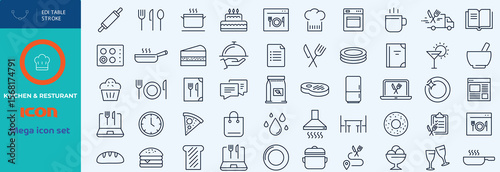 Hand drawn kitchen icon set