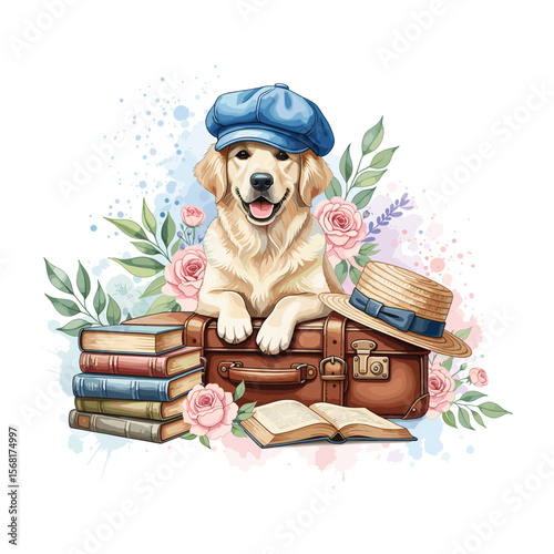 Watercolor Sublimation Traveler Dog

