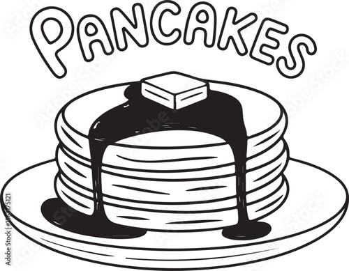 Creative vector illustration of a delicious pancake with toppings