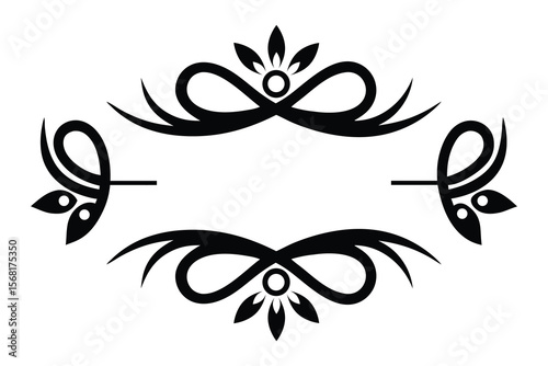 black and white floral ornament
