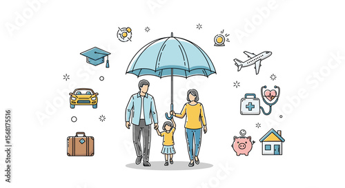 Protecting Family Future with Comprehensive Insurance Coverage Under a Giant Umbrella safeguarding life health education and financial well being