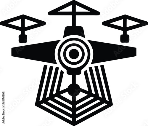 Military Drone Silhouette Icon