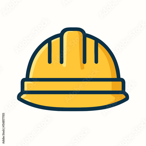 Yellow Construction Helmet Icon for Safety