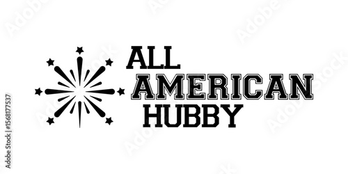 American Hubby Typography: A black and white graphic logo with the words "All American Hubby," ideal for a variety of uses.
