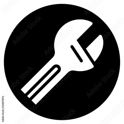 adjustable wrench glyph icon
