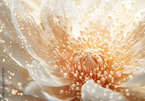 Close-Up of a Delicate Floral Blossom Showcasing Fine Petals and Intricate Details with Soft Light Effects