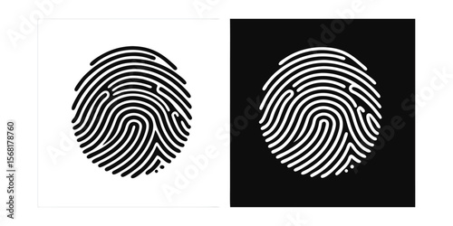 Fingerprint graphic on backgrounds showing biometric identification security privacy