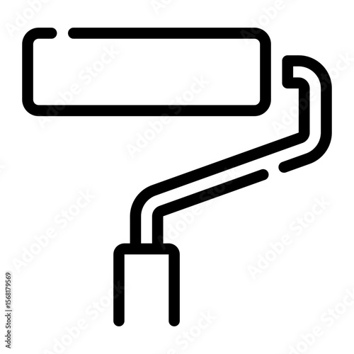 paint roller line icon