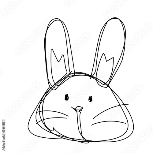 vector illustration of a cartoon rabbit