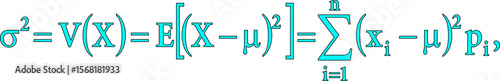 Variance Formula for Discrete Random Variables | Statistics Vector Illustration