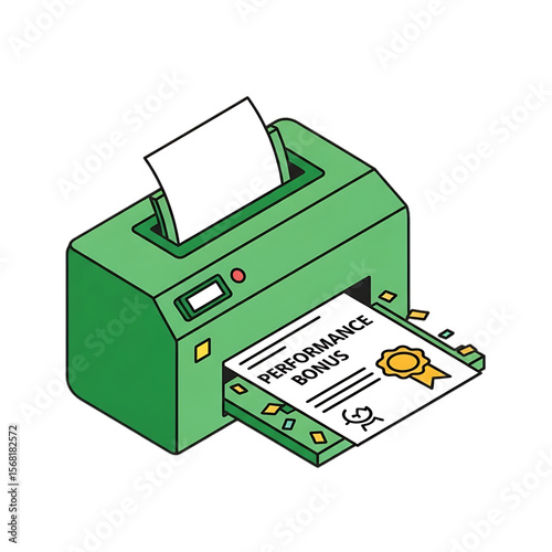 Certificate being printed from machine.