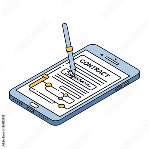 Digital contract being signed on smartphone.