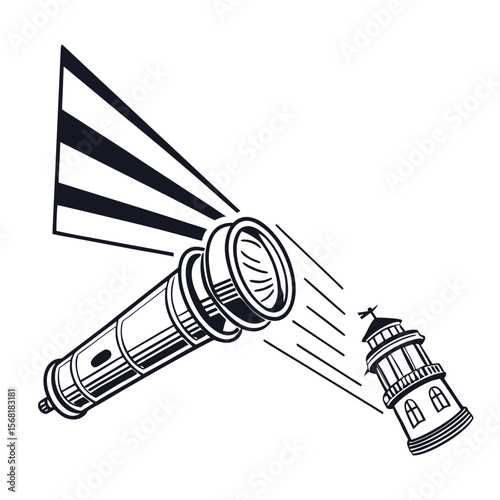 Car Headlight Beam Vector Outline Icon