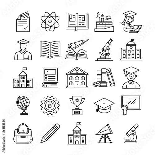 Real estate icon set with business symbols and home illustrations