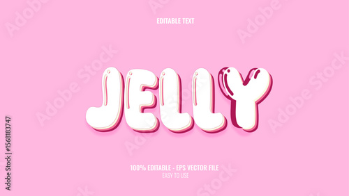 3D text effect style gummy, editable text effect