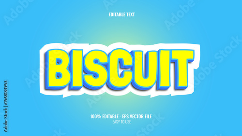 3D text effect style biscuit, editable text effect