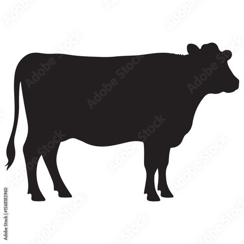 Silhouette of a Cow Farm Animal Vector Graphic