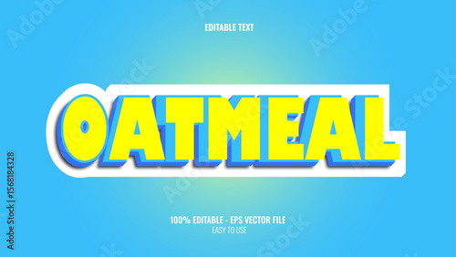 3D text effect style oatmeal, editable text effect