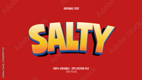 3D text effect style salty, editable text effect