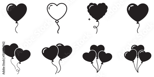 Heart-Shaped Balloon Silhouettes Collection