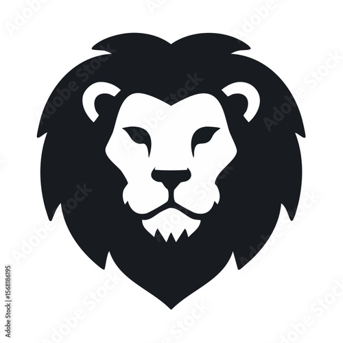 Lion Head Black Glyph Icon (Color Changes Available in SVG)