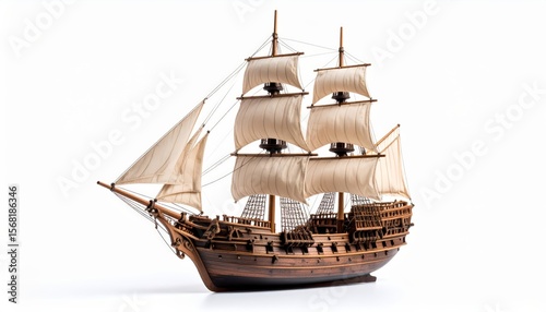  Pirate ship on a white background
