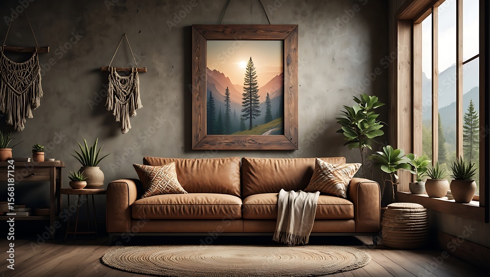 Fototapeta premium Sunrise Mountain Landscape Photography Print for Home Decor
