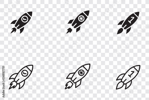 Rocket icon. Rocket launched icon vector.