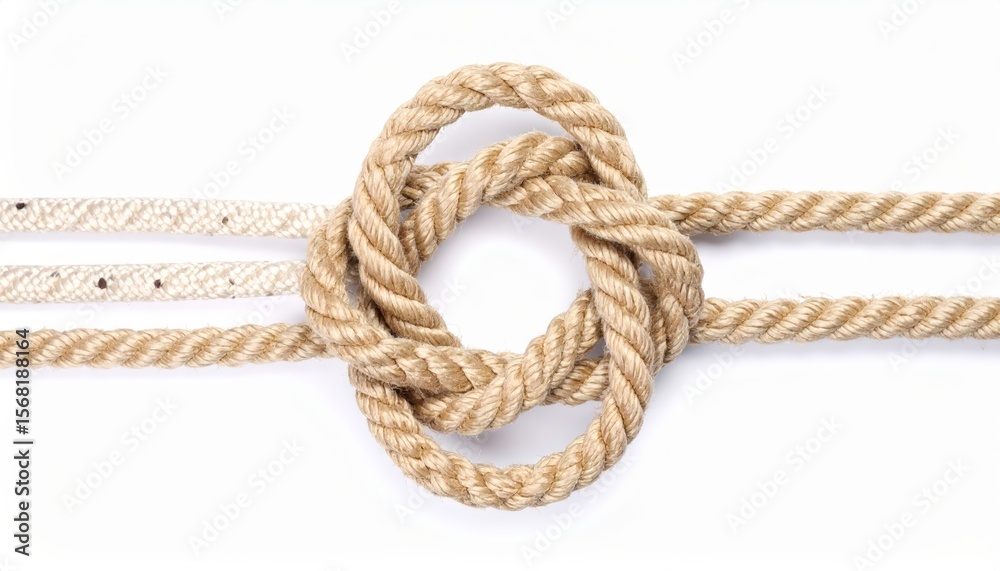 Obraz premium Rope knot on a white background