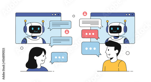 AI Chatbot Communication Technology Explaining Modern Digital Conversation Exchange